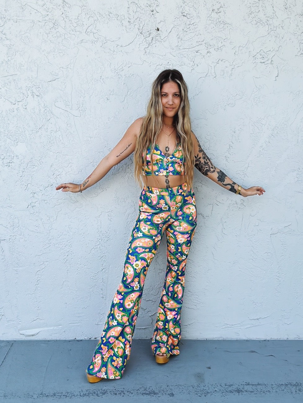 Paisley print Pants hot set