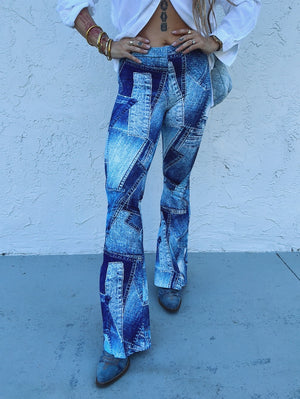Free People Bali Flare Jeans in Blue