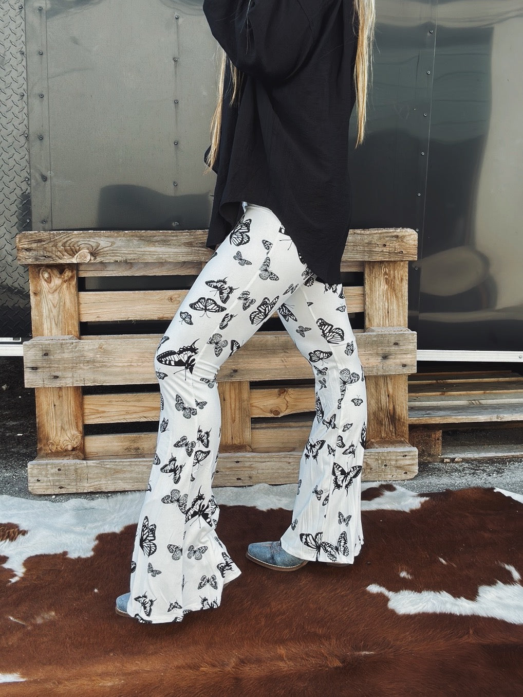 Butterfly Sugar Baby Butterfly Print Flare Pants