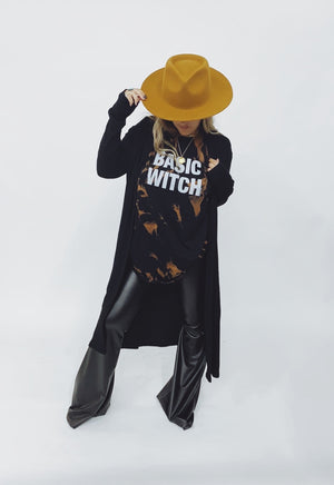 Basic Witch Bleached Black Graphic Tee (made 2 order) LC