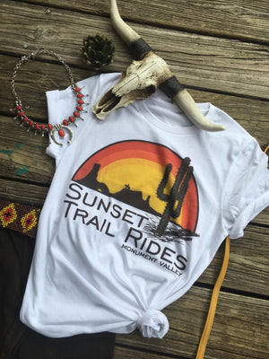 Sunset Trail Rides Vintage Style Graphic Tee (made 2 order) RBR