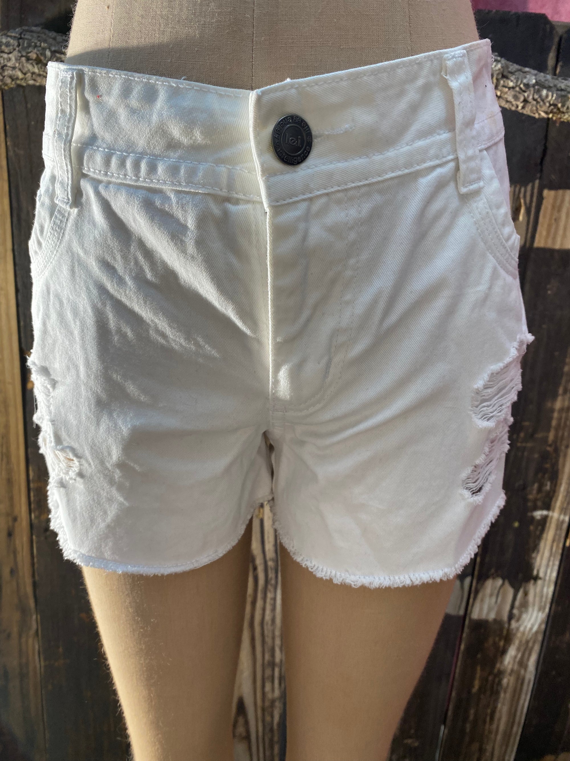 White Low Rise Denim Shorts ~ Size 13 ~ Queen Bee’s Closet #545