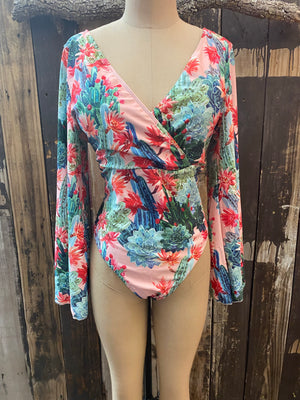 Pink Tropical One Piece Swimsuit ~ Size 2XL ~ Queen Bee's Closet #130