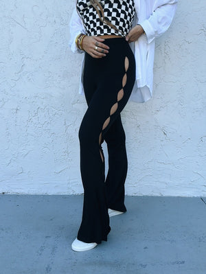 Players Club Open Side Bell Bottom Flare Pants