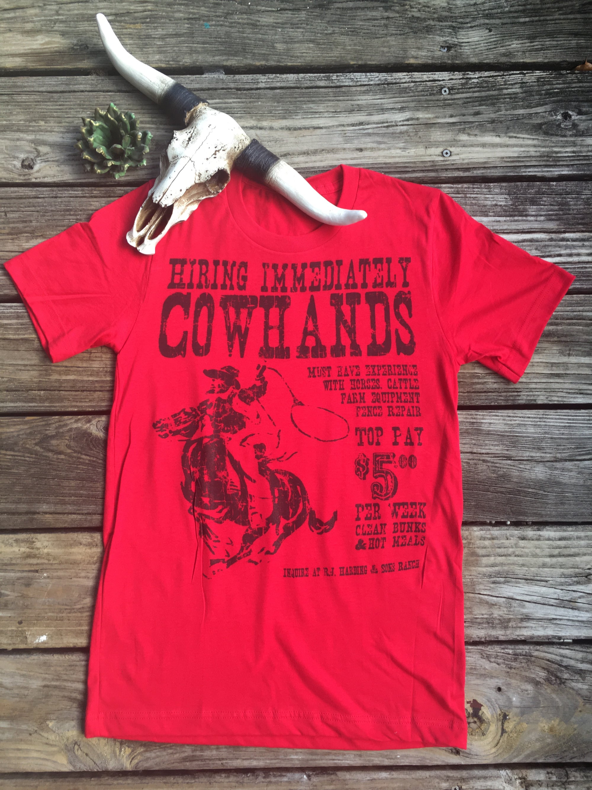 "Ole Hiring Cowhands" Western Graphic Tee (made 2 order) RBR