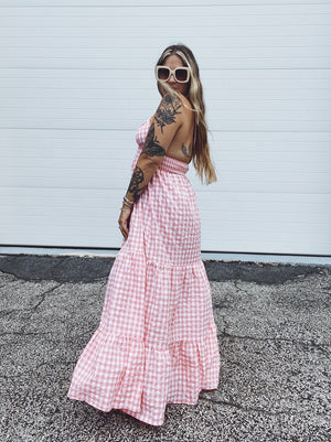 Picnic Date Gingham Maxi Dress