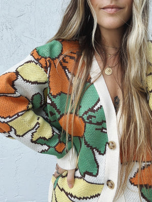 Light Up My Life Oversized Floral  Sweater Cardigan