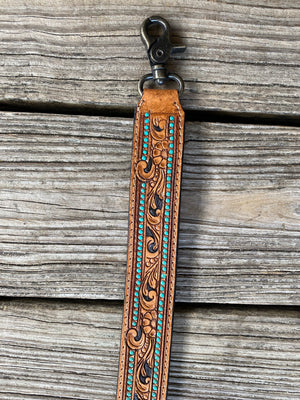 "Ole Strap Me In" Tooled Leather Floral Design Purse Straps