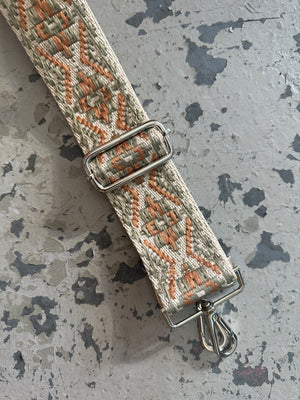 Strap On Embroidered Purse Straps ~ SILVER HARDWARE