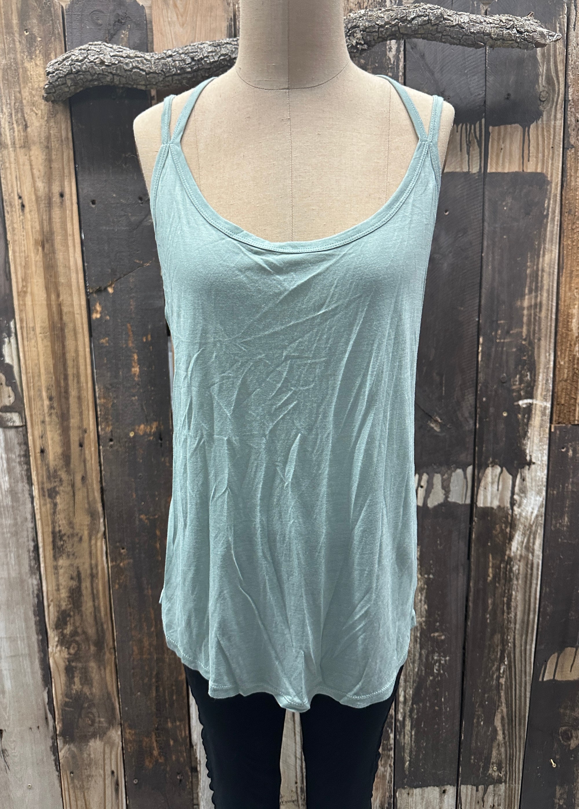 Wet Seal Olive Green OR Sage Criss Cross Tank Top ~ Size XL ~ Queen Bee’s Closet #799