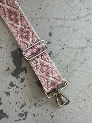 Strap On Embroidered Purse Straps ~ SILVER HARDWARE