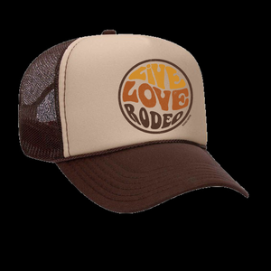 Live Love Rodeo Beige/Brown Snap Back Trucker Hats