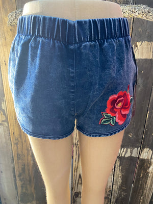 Rose Embroidered Shorts ~ Size S ~ Queen Bee’s Closet #543