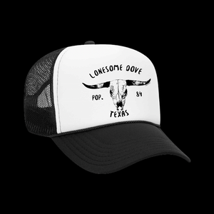 Lonesome Dove White/Black Snap Back Trucker Hat