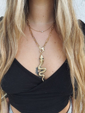 Creative Force Gold Filled Chain & Snake Pendent
