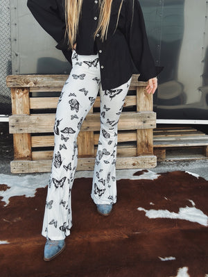 Butterfly Sugar Baby Butterfly Print Flare Pants