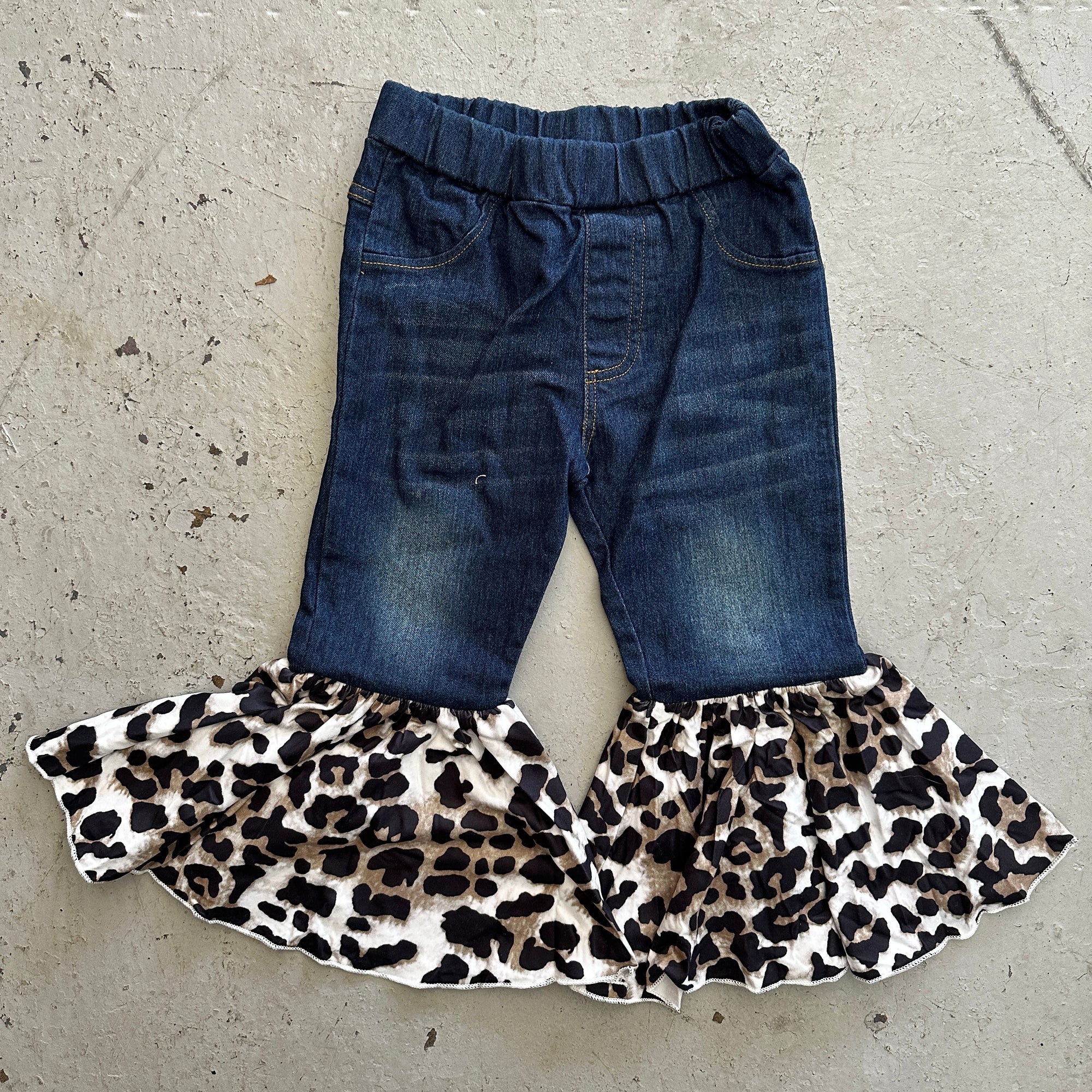Lil Cub Ruffle Bell Bottom Flare Jeans