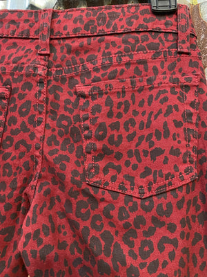Raspberry Leopard Design Mid Skinny Jeans ~ Queen Bee's Closet #4