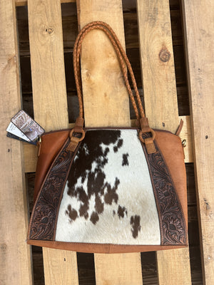 American Darling Tooled Leather & Cowhide Crossbody Bag