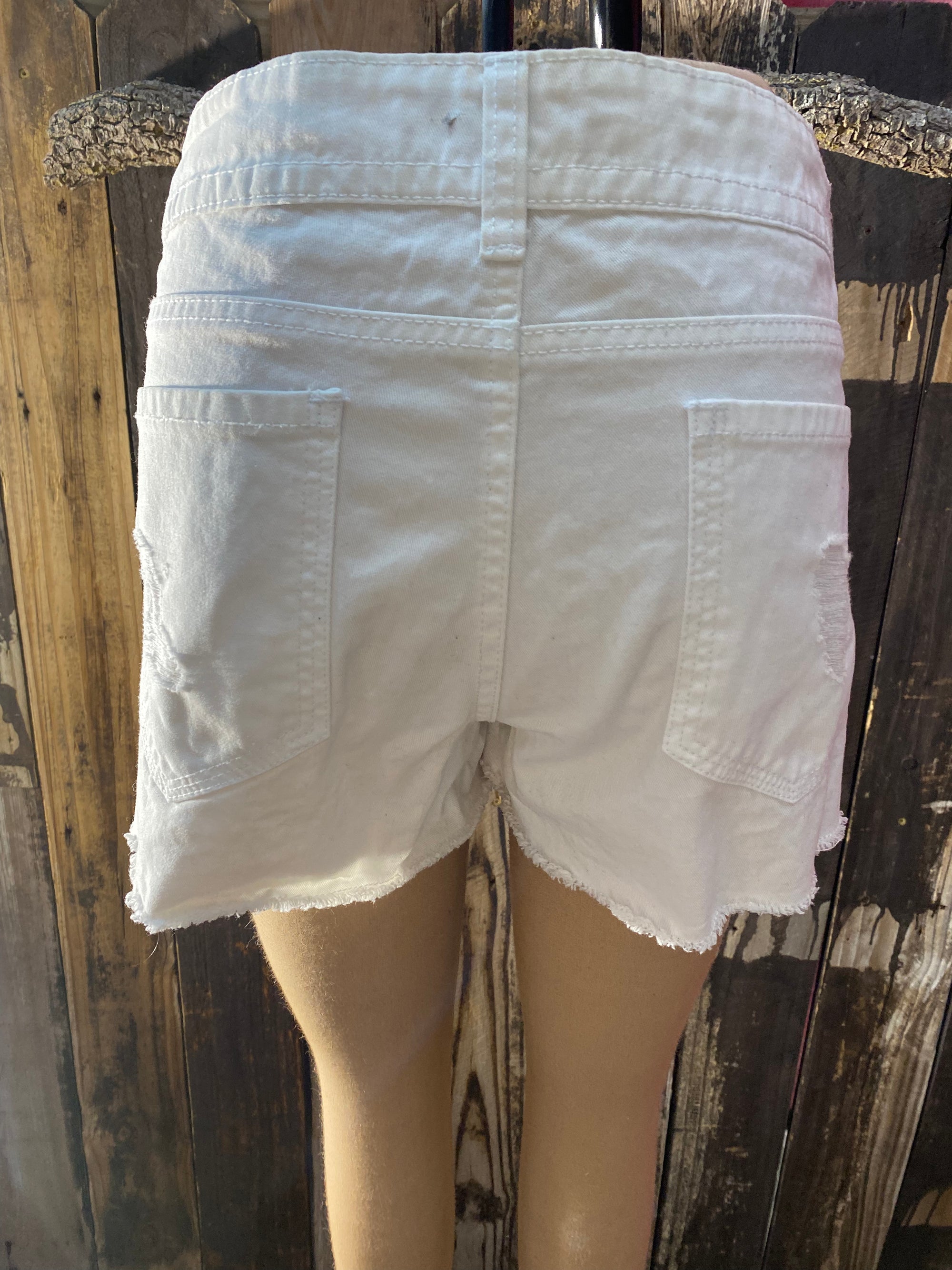 White Low Rise Denim Shorts ~ Size 13 ~ Queen Bee’s Closet #545
