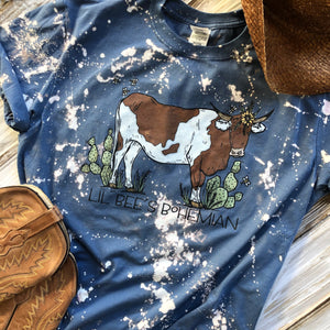 Cattle Call Brown & White Spotted Cow Graphic Tee (made 2 order) LC