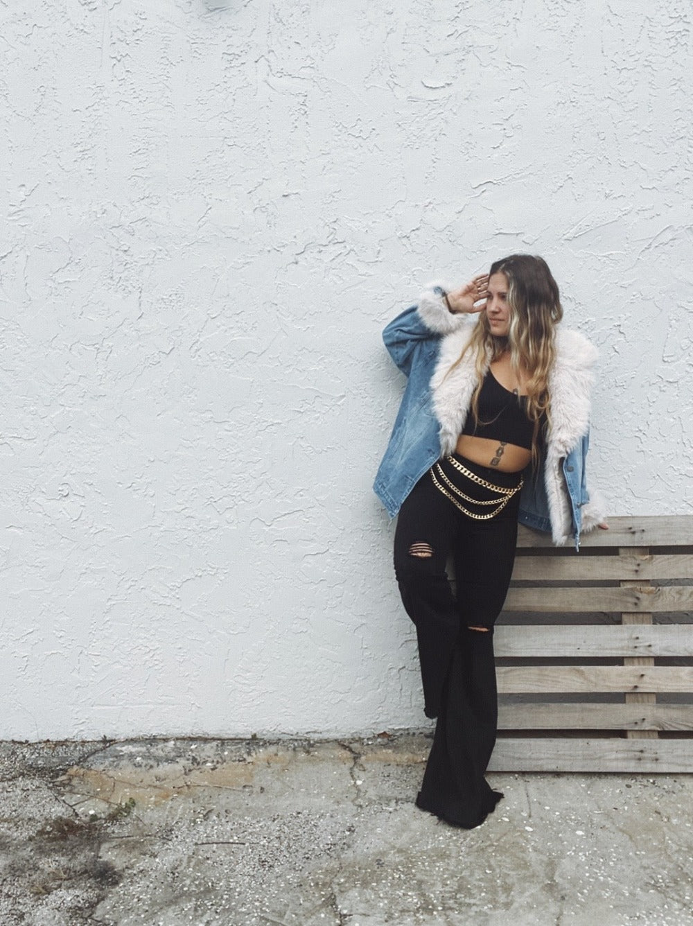 Sugar Momma Fur Trim & Denim Jacket - Lil Bee's Bohemian