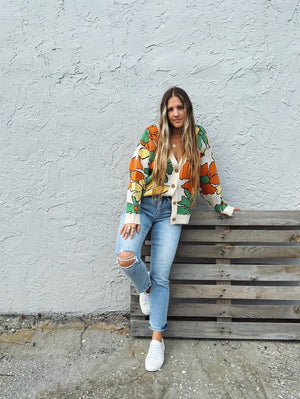 Light Up My Life Oversized Floral  Sweater Cardigan