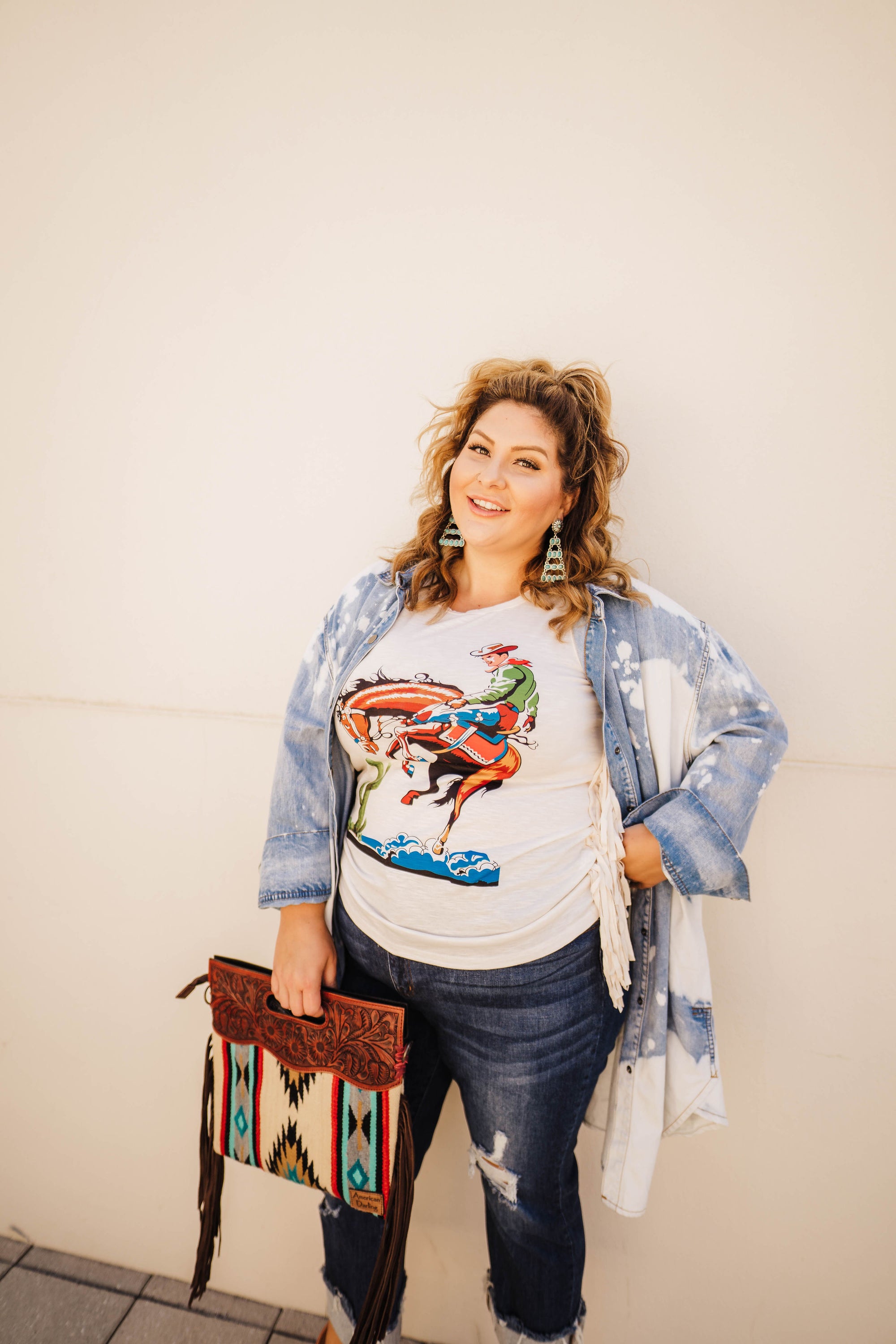 "Ole Koopa Troopa Bleached" Acid Washed Denim Button Up Shirt Dress &/or Duster Jacket ~ FINAL SALE