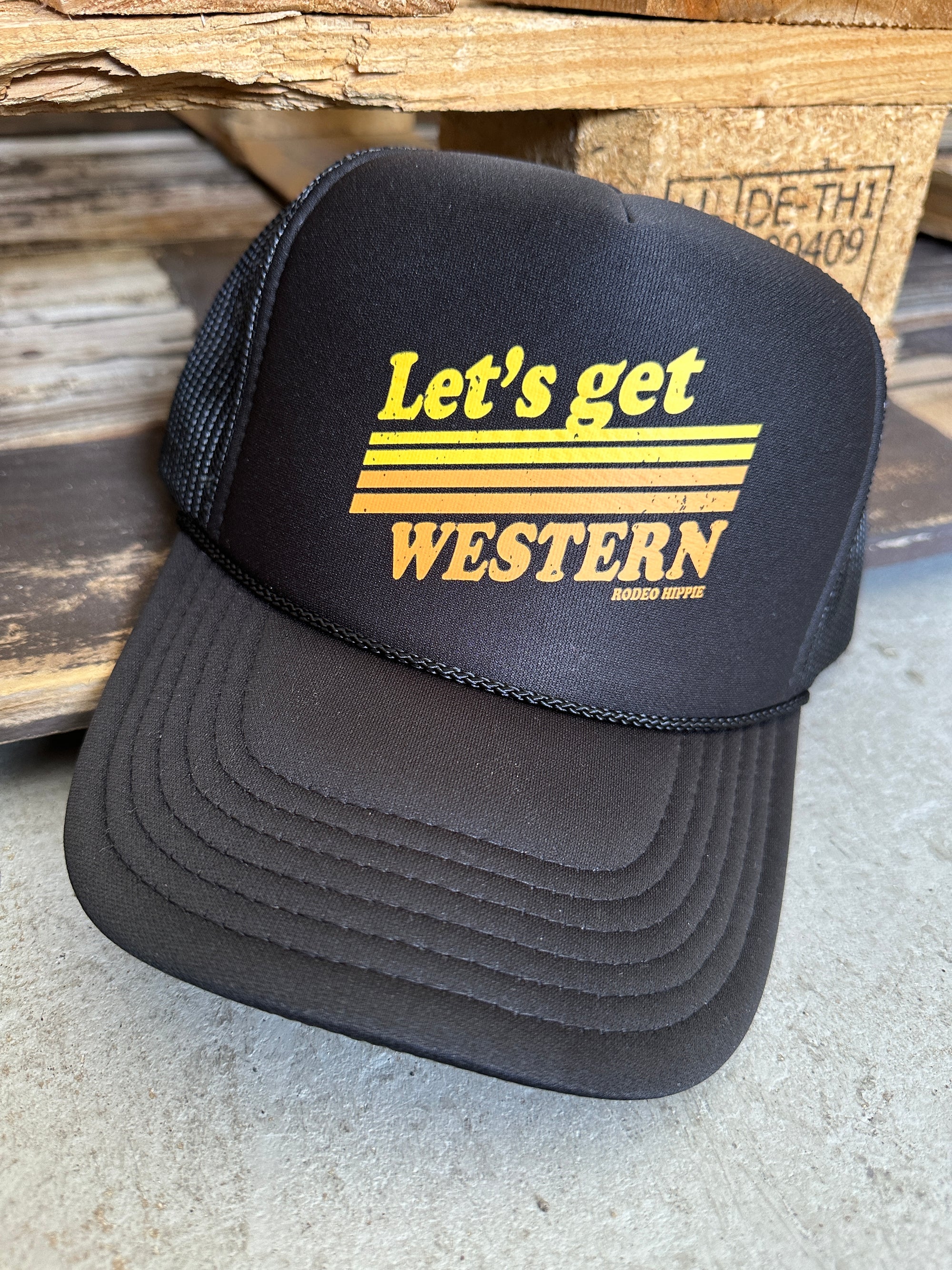 Let's Get Western Snap Back Trucker Hats