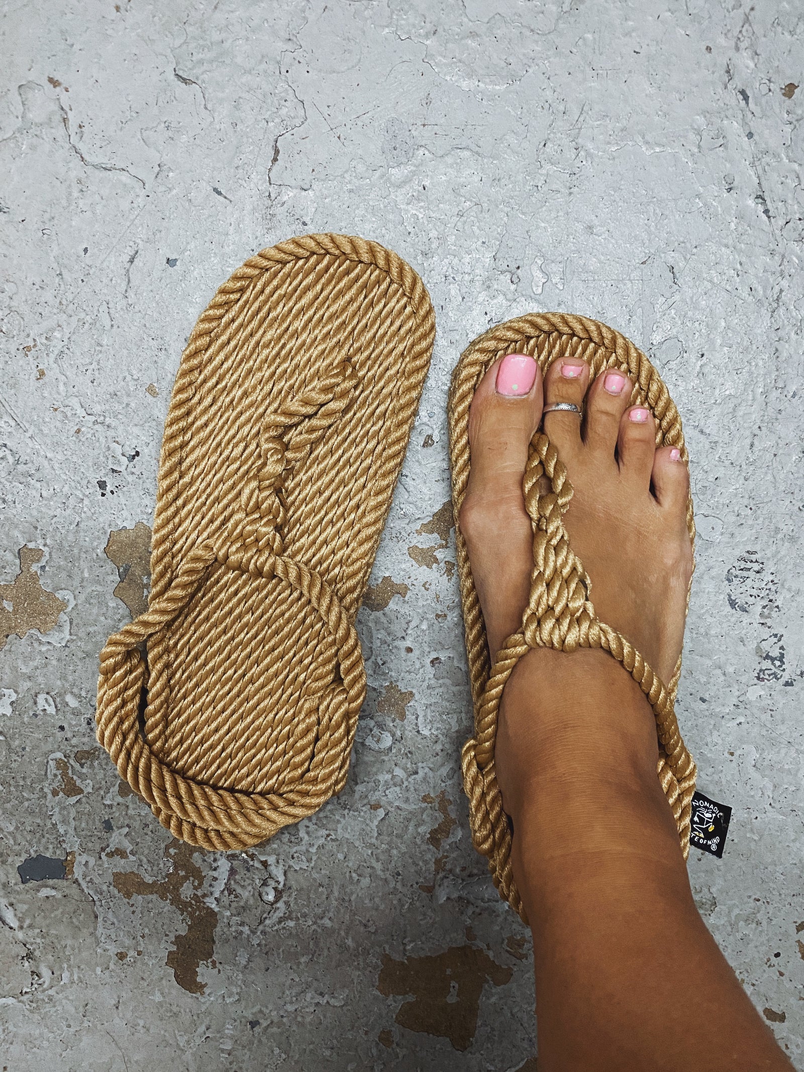 The Athena Rope Sandal In Camel