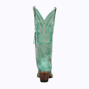 Nighthawk Taos Turquoise Leather Snip Toe Cowgirl Boots