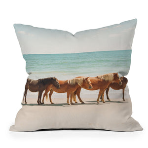 Summer Beach Horses Indoor / Outdoor Throw Pillows (DS) DD
