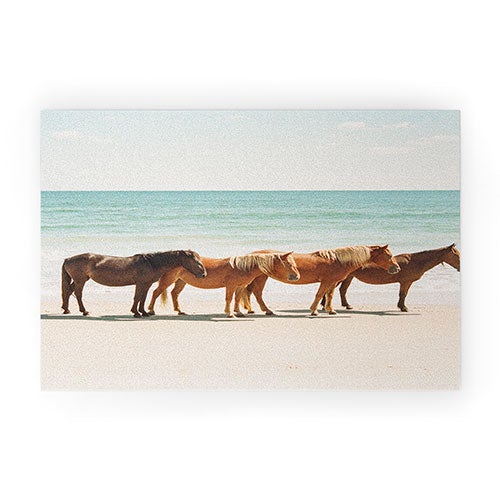 Summer Beach Horses Welcome Mat (DS) DD
