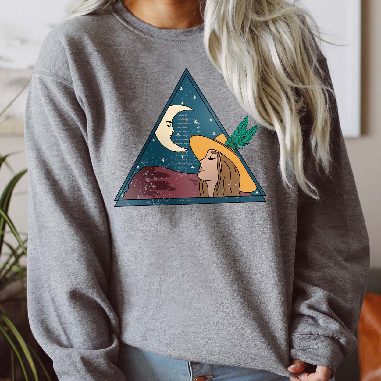 Lady & The Moon Graphic Sweatshirt (made 2 order) LC