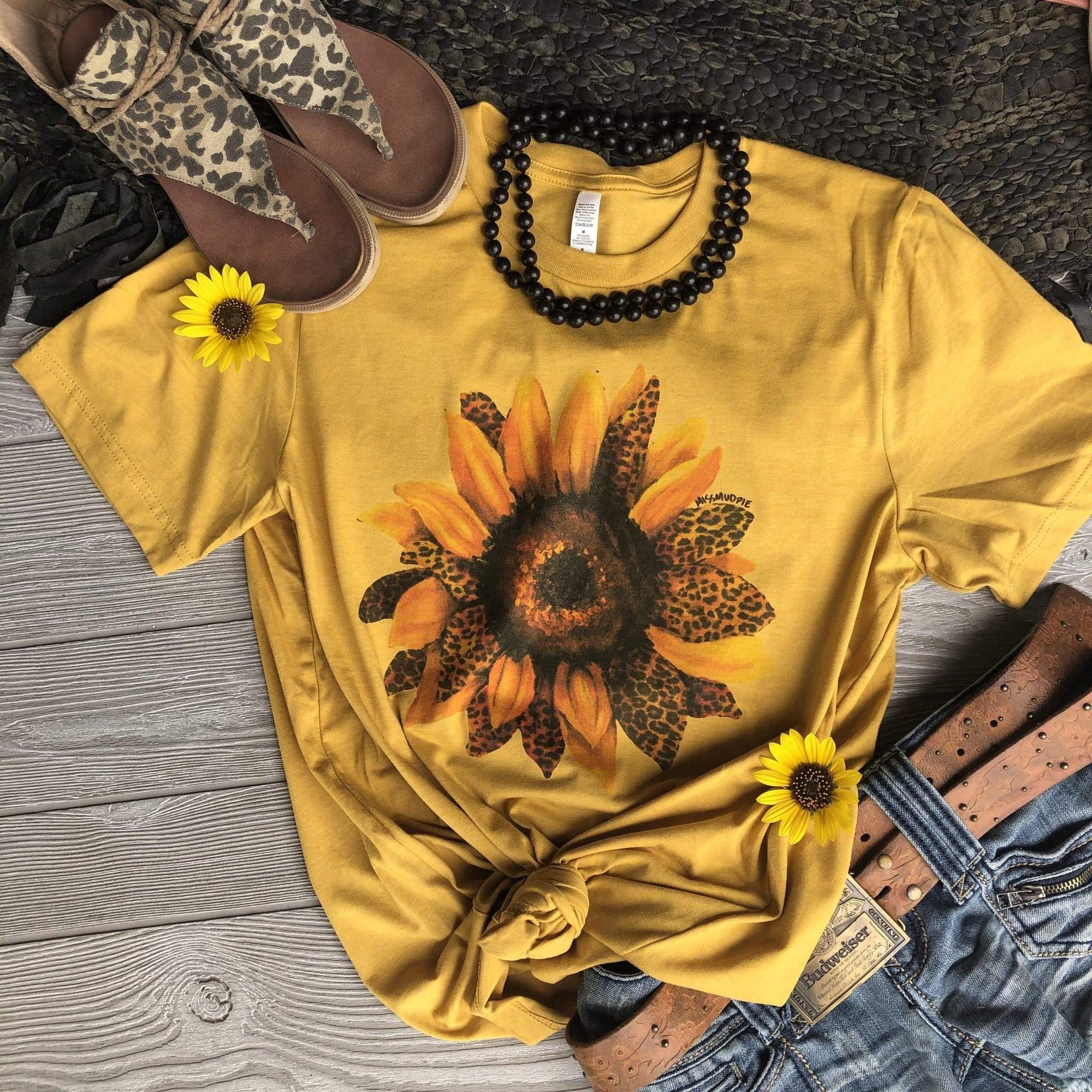 Spotted Sunflower Leopard Sunflower Graphic Tee (made 2 order) LC