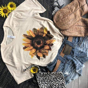Spotted Sunflower Leopard Sunflower Graphic Tee (made 2 order) LC
