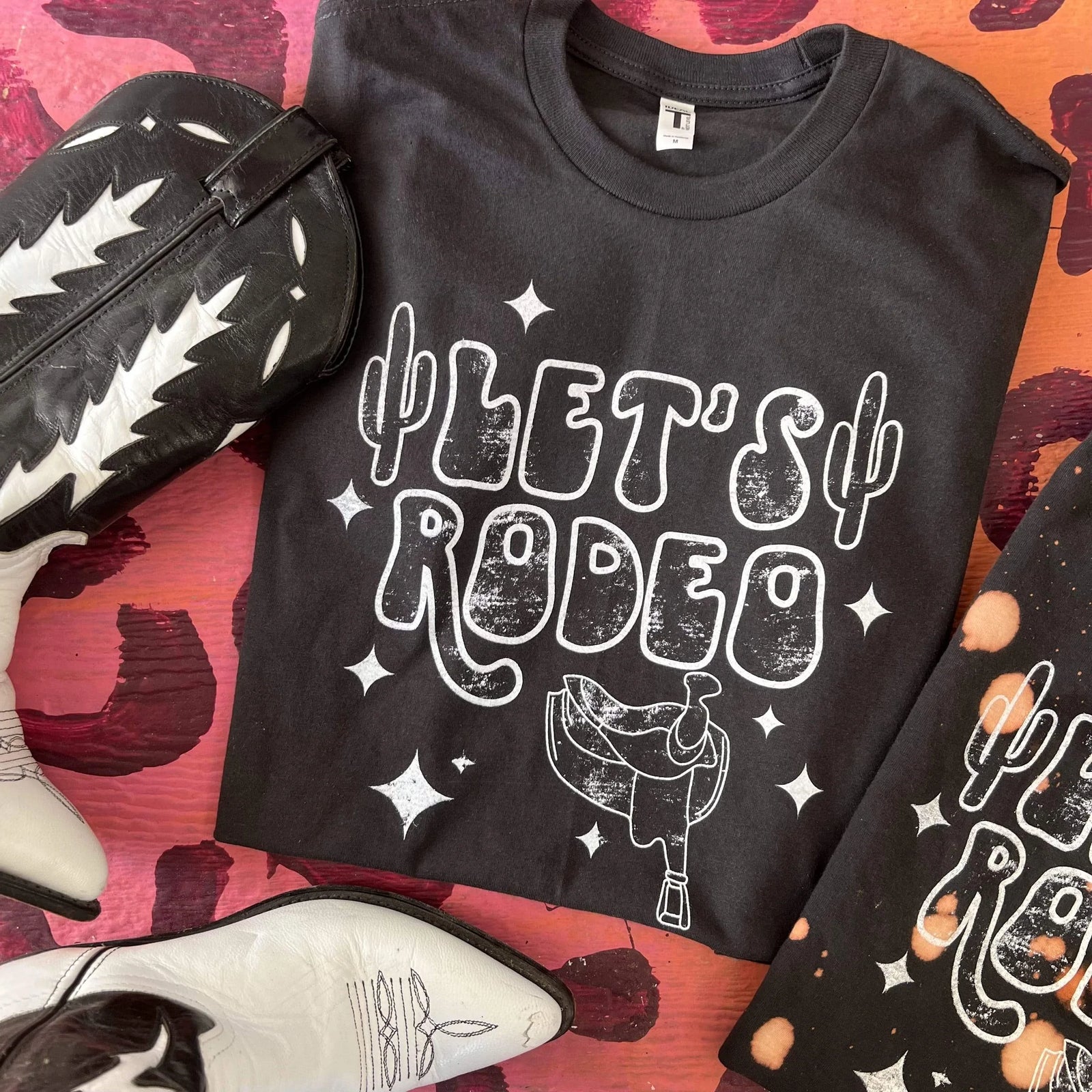 Let's Rodeo Stars & Saddle Western Graphic Tee (made 2 order) LC