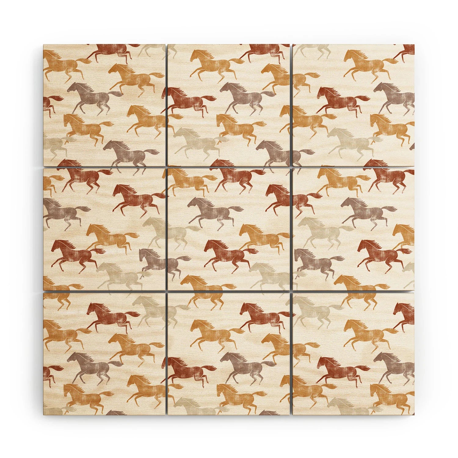 Wild Horses Wood Wall Mural (DS) DD