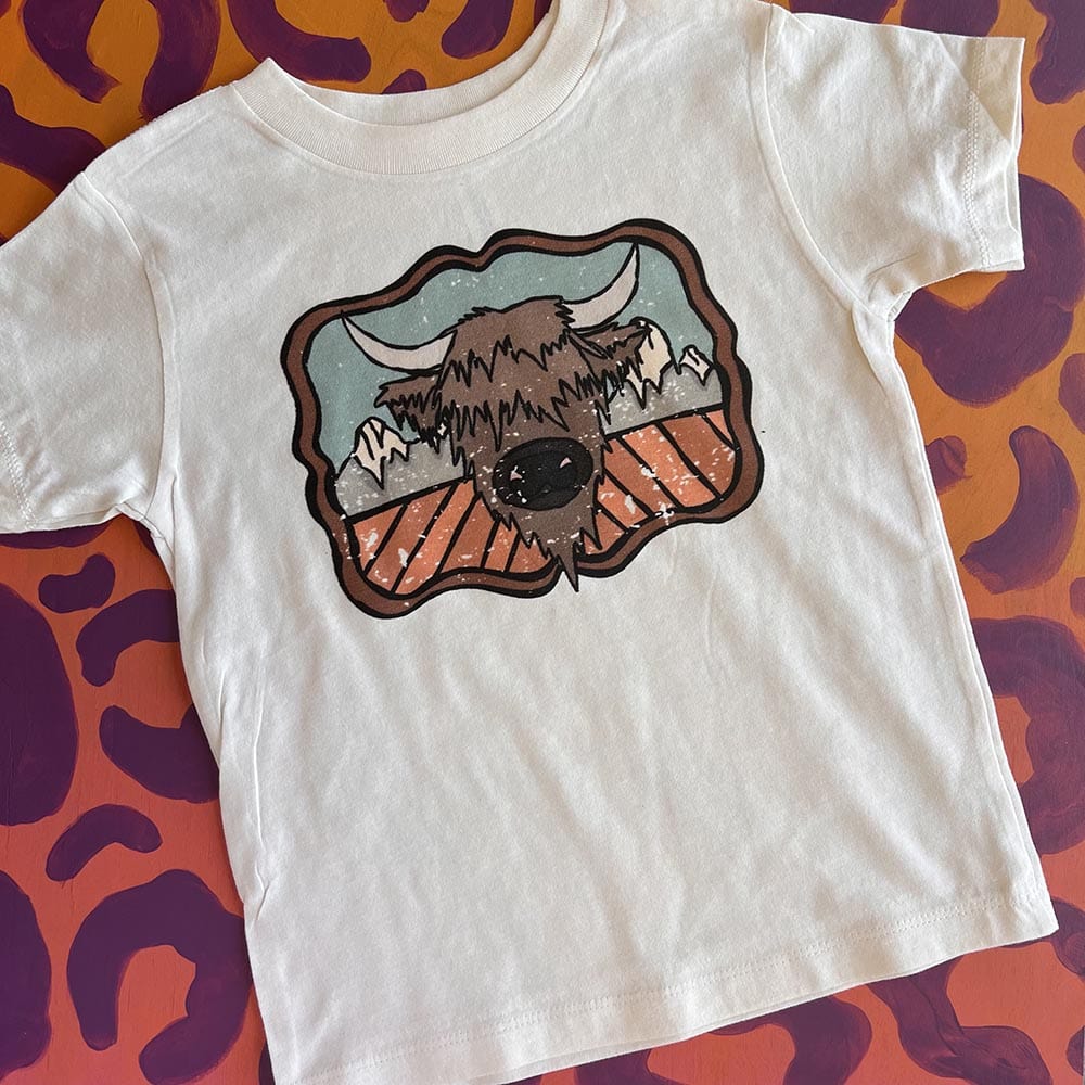 Highland Cow and the Mountains Mama & Me Graphic Tee (made 2 order) LC
