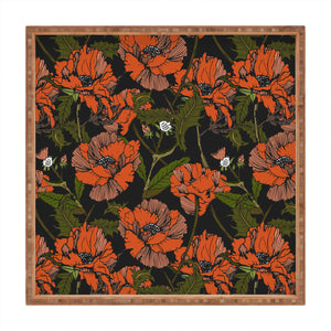 Autumn Poppies Square Tray (DS) DD