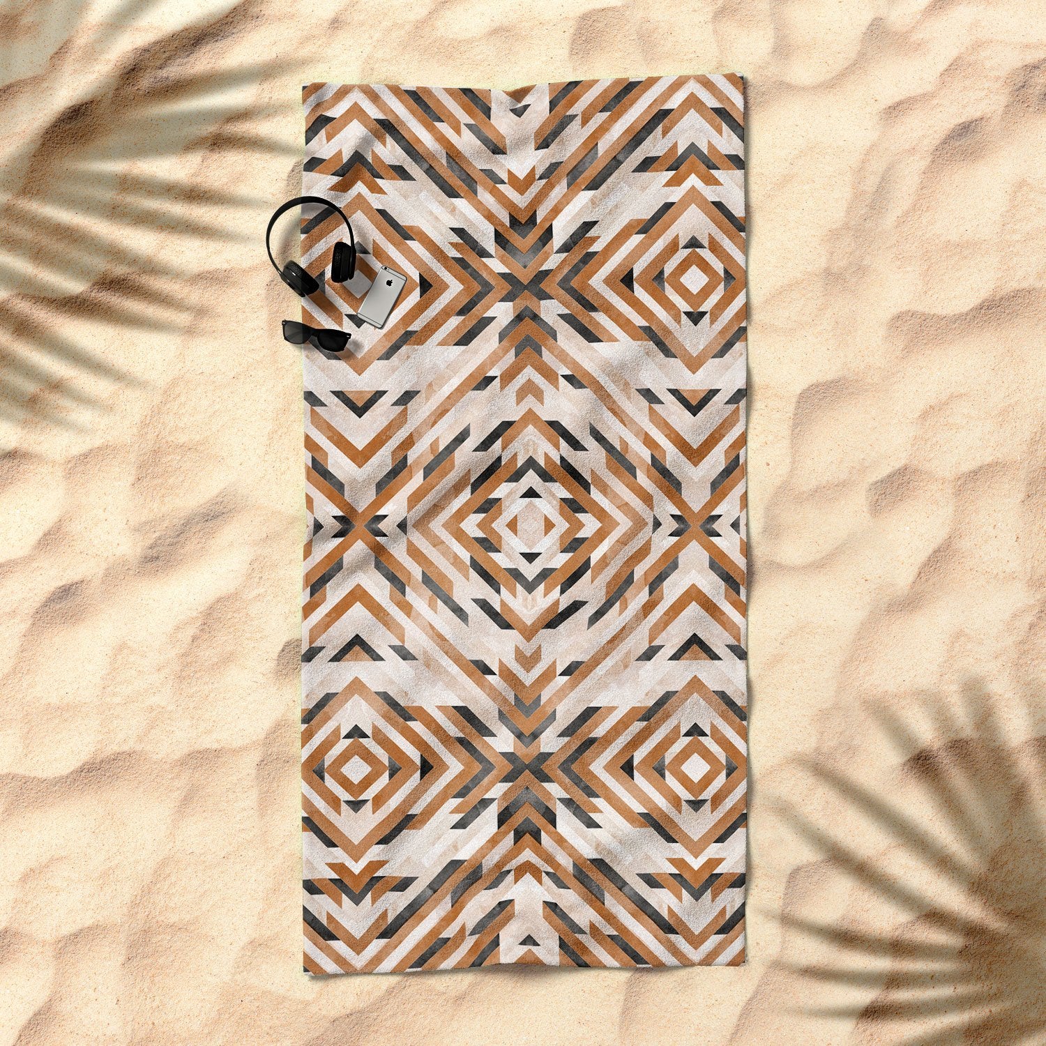 "Ole Boho Stripes" Jumbo Beach Towel (DS)