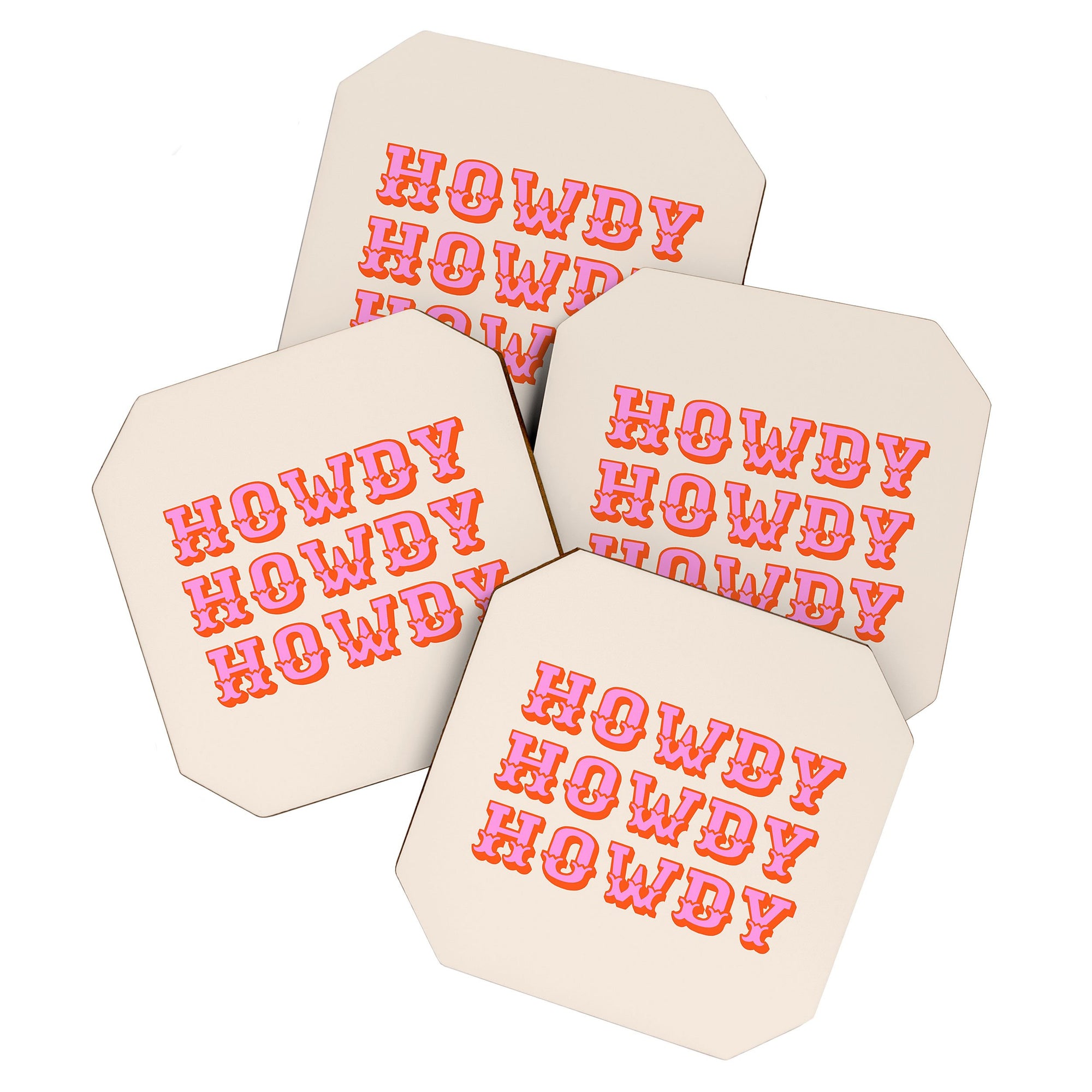 "Ole Howdy Y'all" 4 Piece Coaster Set (DS)