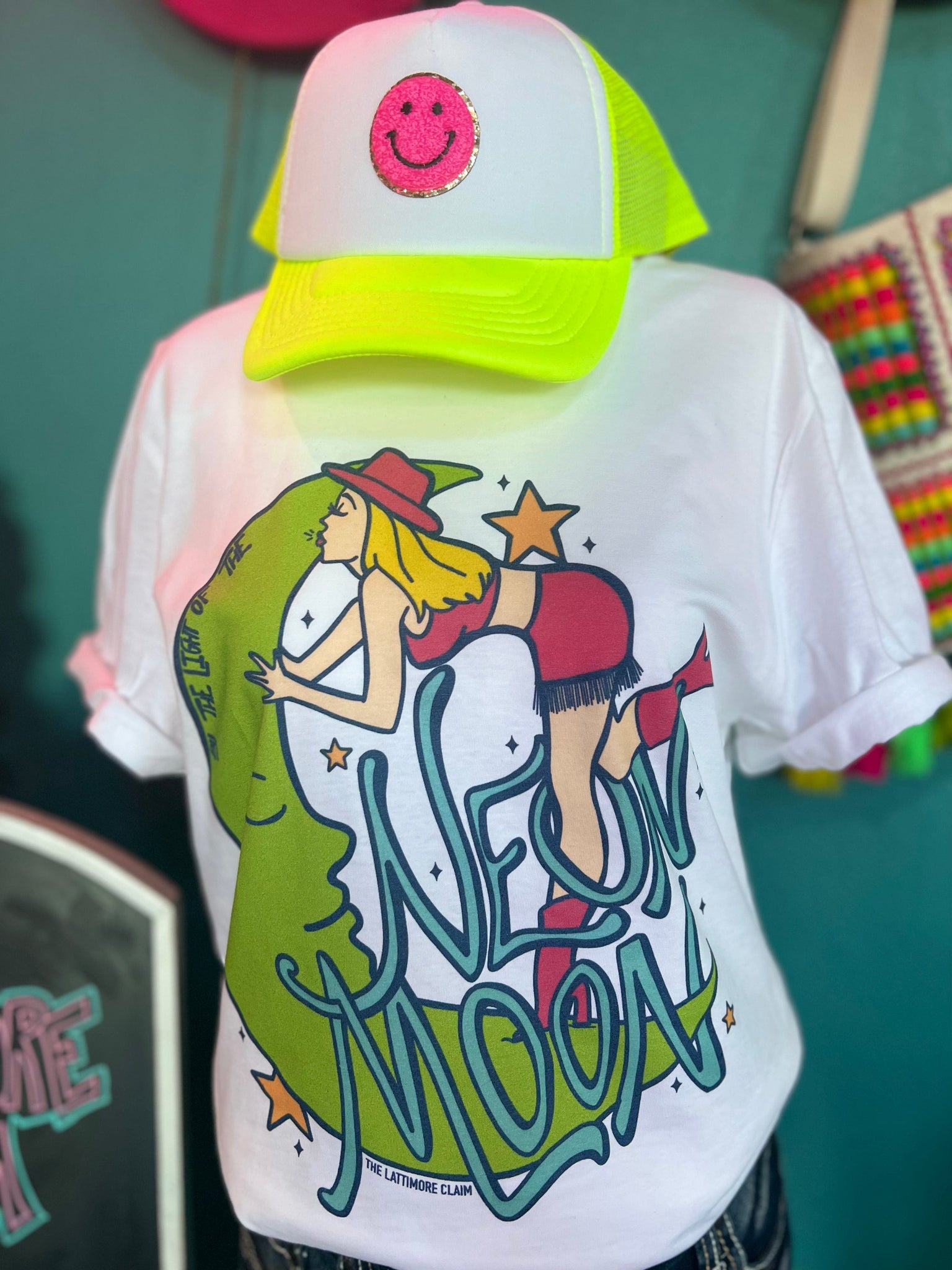 Neon Moon White Graphic Tee (made 2 order) LC