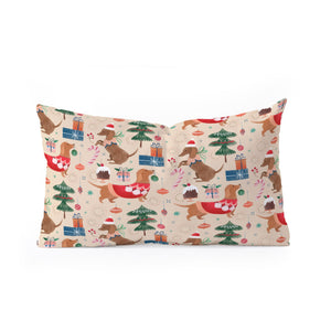 "Ole Christmas Dachshund" Oblong Throw Pillow (DS)