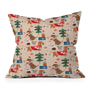 "Ole Christmas Dachshund" Indoor / Outdoor Throw Pillows (DS)