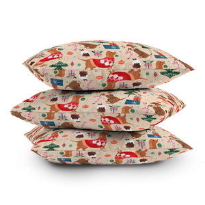 "Ole Christmas Dachshund" Indoor / Outdoor Throw Pillows (DS)