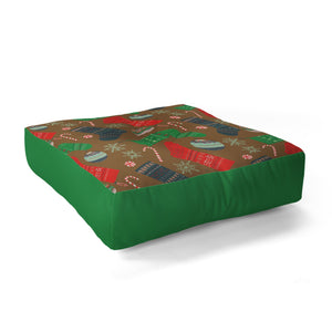 "Ole Christmas Ornaments" Floor Pouf Pillow Square (DS)