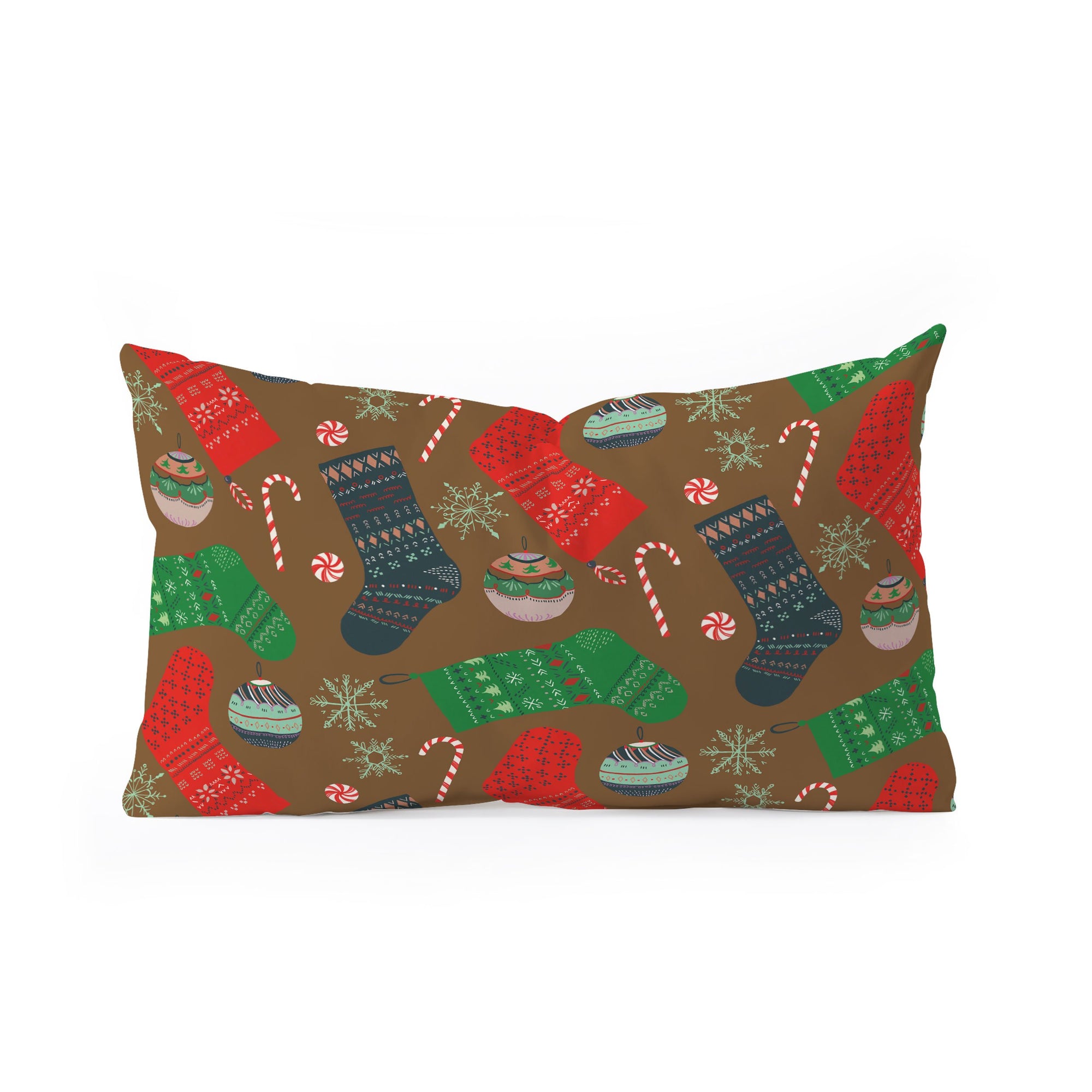 "Ole Christmas Ornaments" Oblong Throw Pillow (DS)