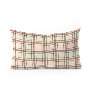 "Ole Ivory Christmas Tartan" Oblong Throw Pillow (DS)