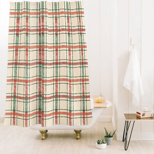 "Ole Ivory Christmas Tartan" Shower Curtain (DS)